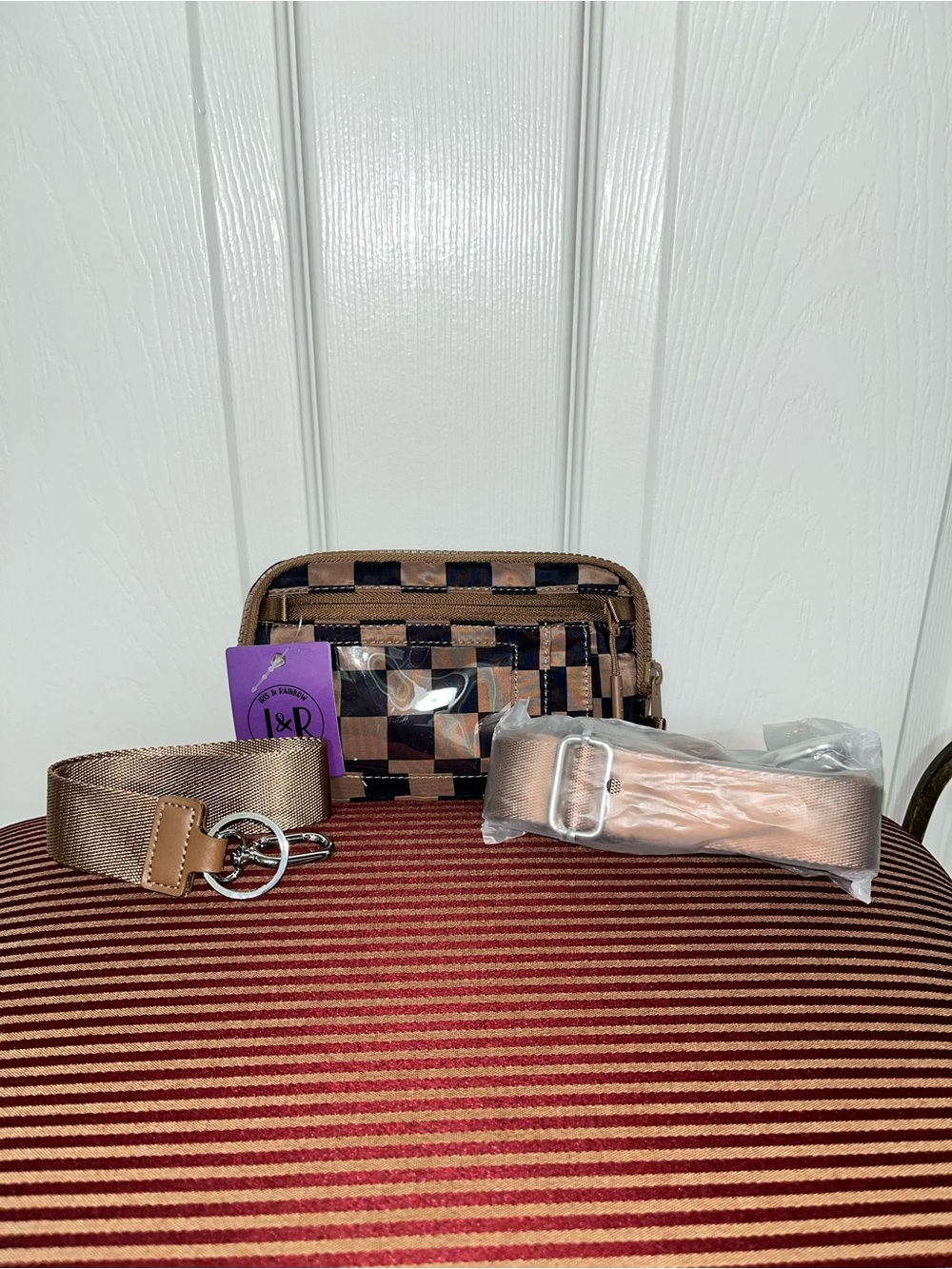 Chestnut Checkered Carry All Wallet by Iris & Rainbow